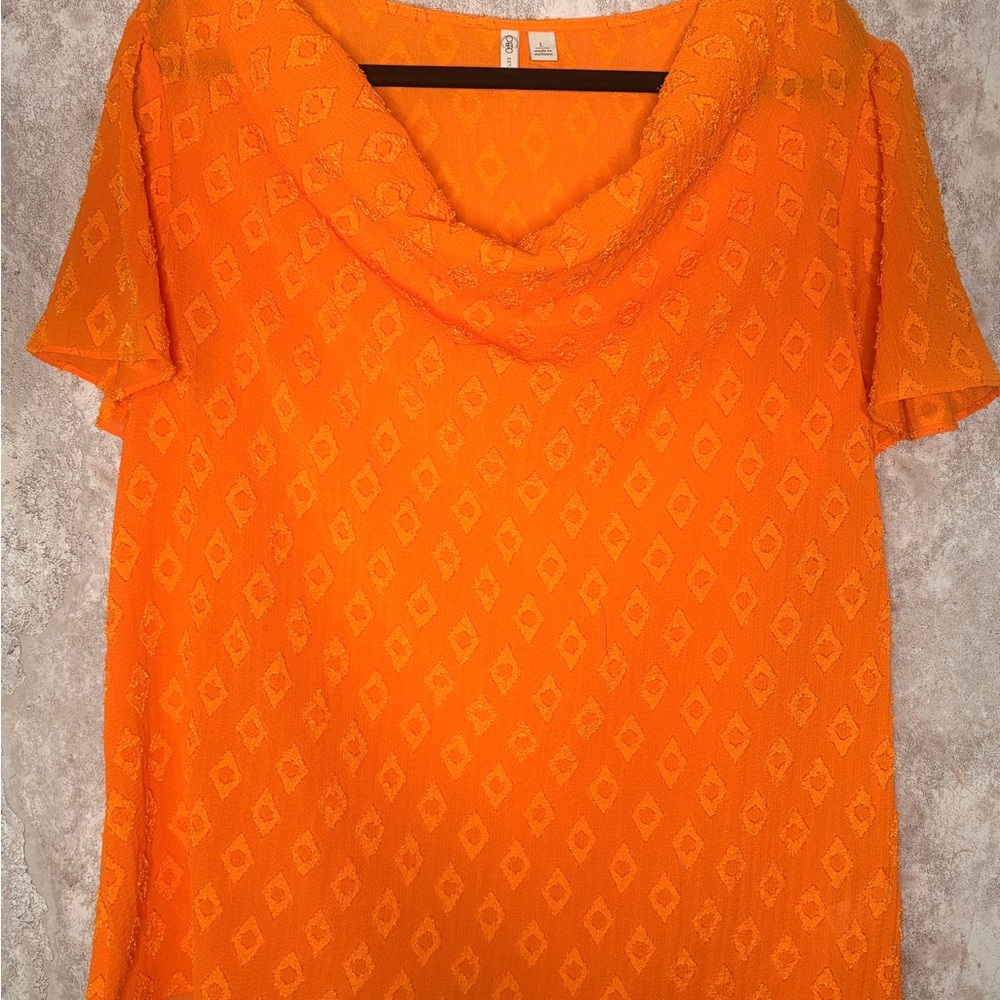CATO Vibrant Orange Textured Blouse | Cowl Neck | Bold & Bossy Energy 🍊✨